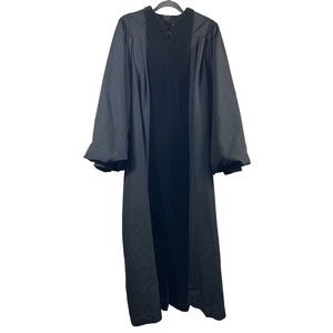 Abbott Hall Church Apparel Robe Size L Black Liberty w Black Velveteen Panels